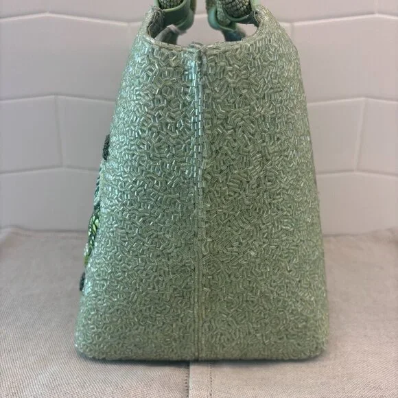 🐢STAUD Beaded Cote Bag - BABY TURTLE - Green and White 🐢 - Picture 6 of 16